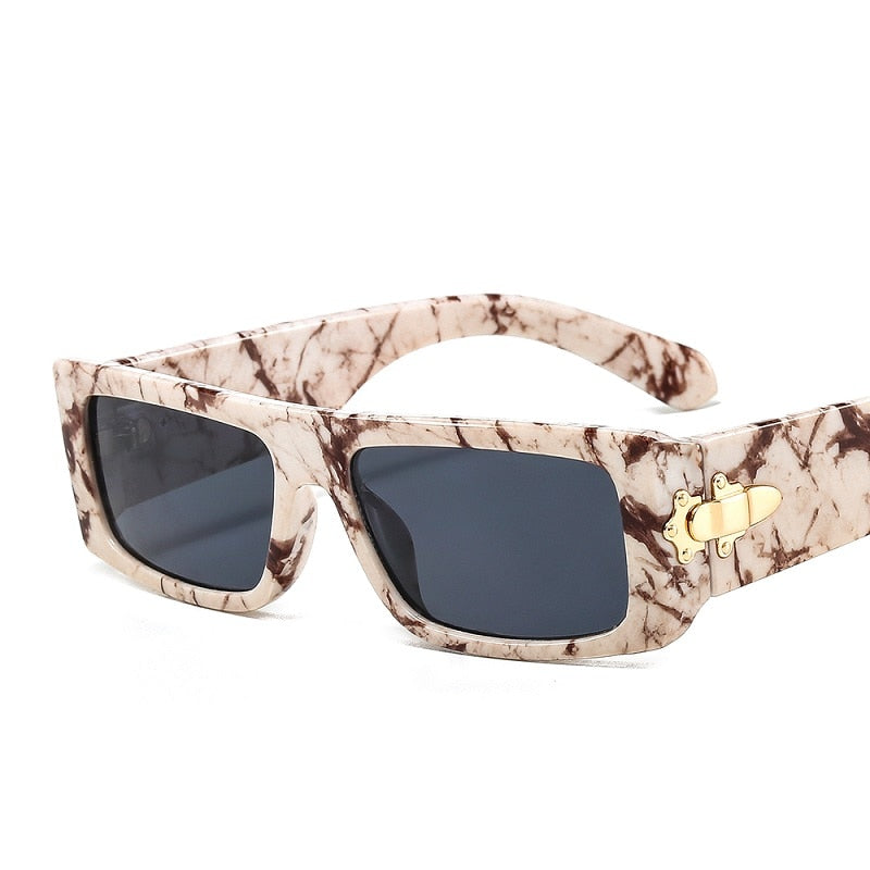 SquintProof Marbling Rectangle Luxury Sunglasses | UV400 | 10 Colors | Unisex