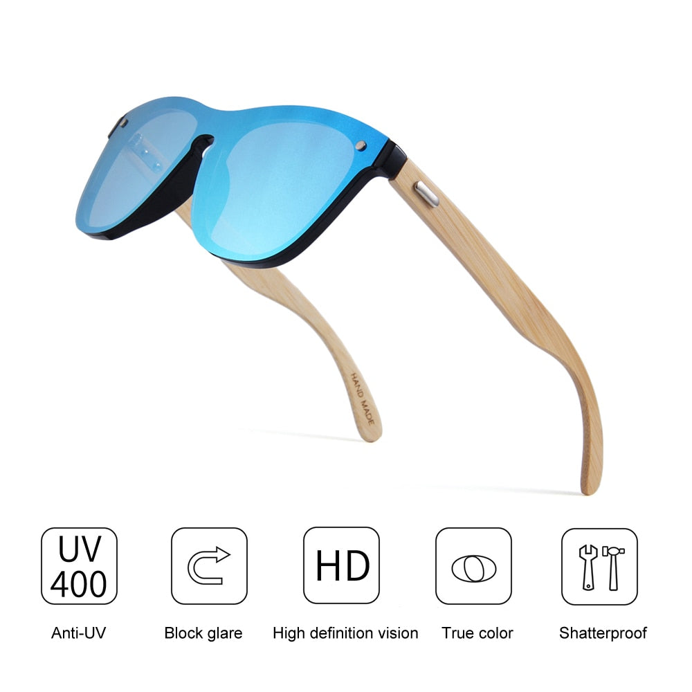 SquintProof Bamboo Rimless Mirror Sunglasses | UV400 | 5 Colors | Unisex | Premium