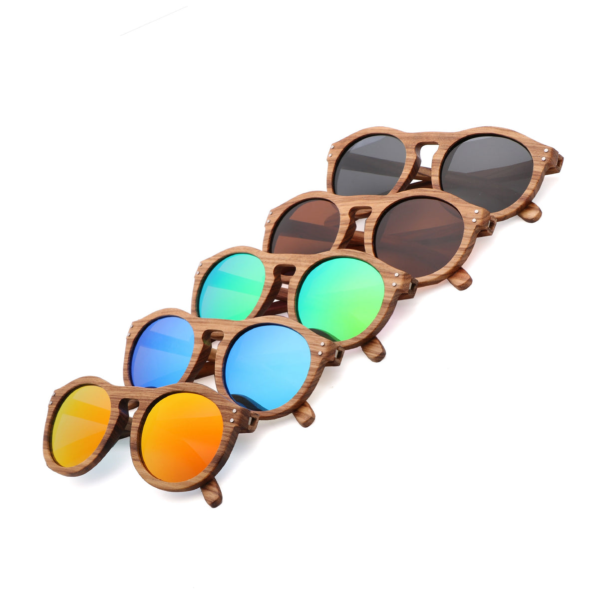 SquintProof Zebra Wood Round Polarized Sunglasses | UV400
