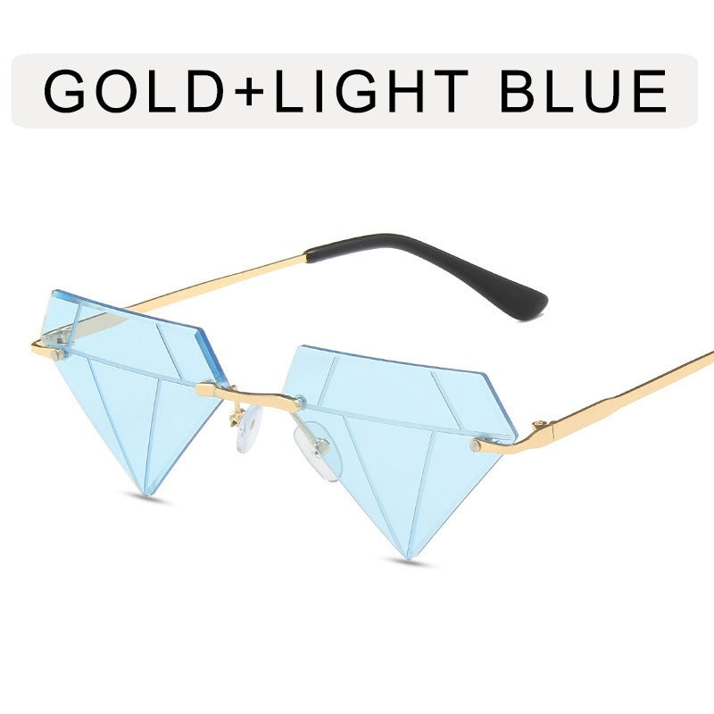 Irregular Ball Diamond Sunglasses – Frameless European & American Fashion Style