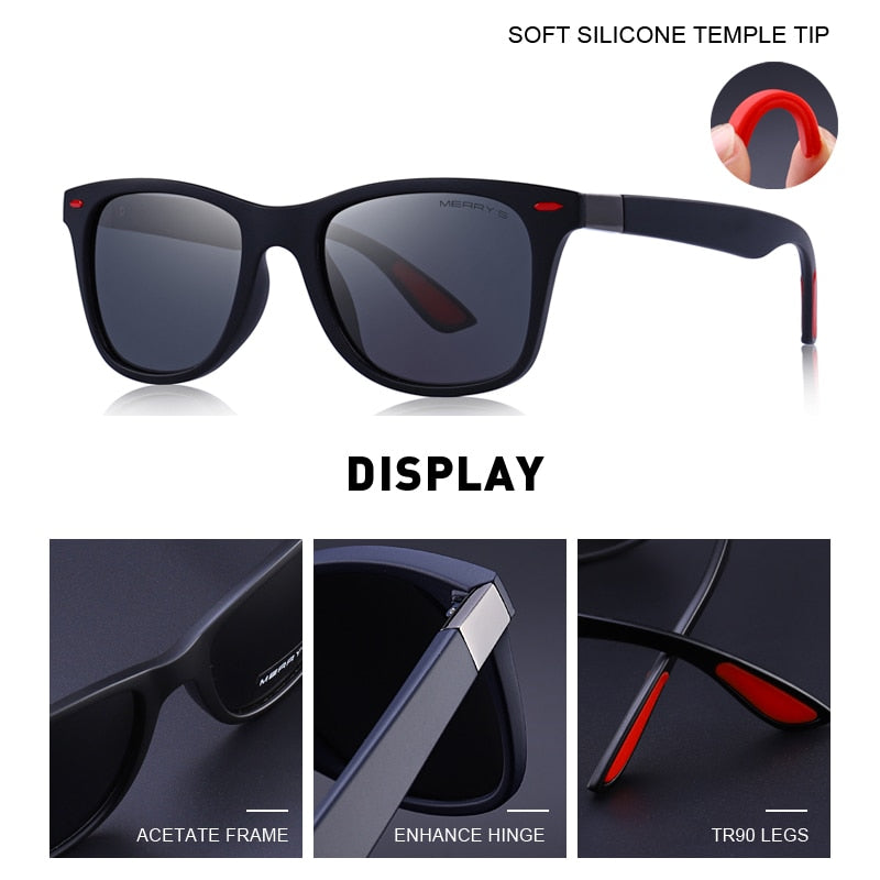 SquintProof Classic Retro Rivet Polarized Square Sunglasses | UV400 | 6 Colors | Unisex