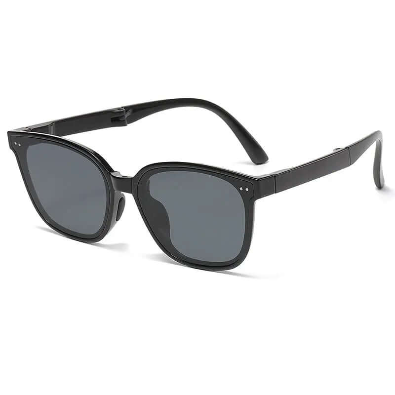 Classic Square Frame Sunglasses in black with UV400 protection and polycarbonate materials.
