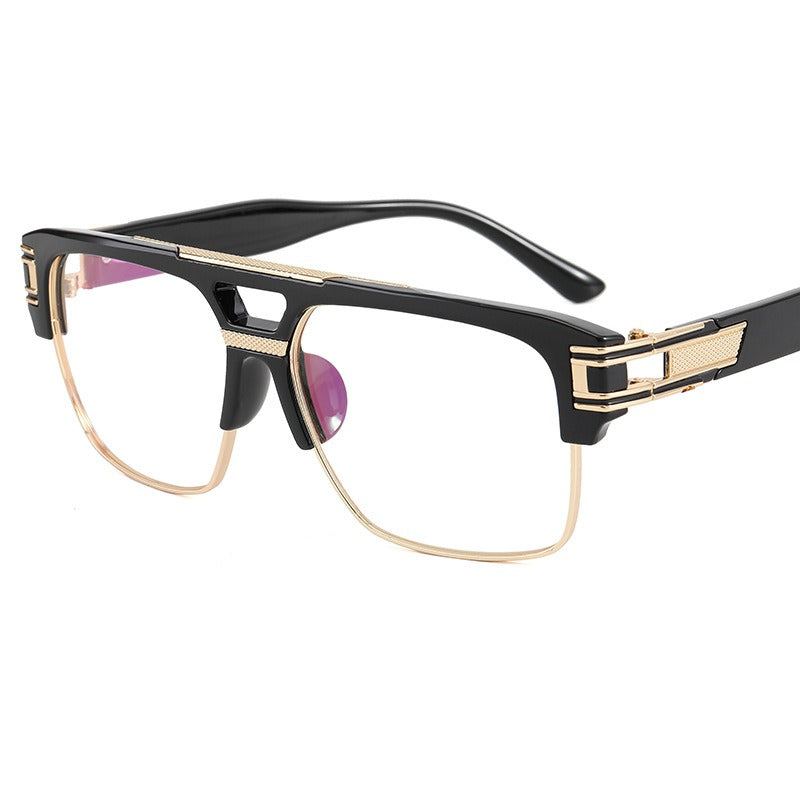 Transparent Frame Retro Box Sunglasses – Unisex Blue & Clear Style