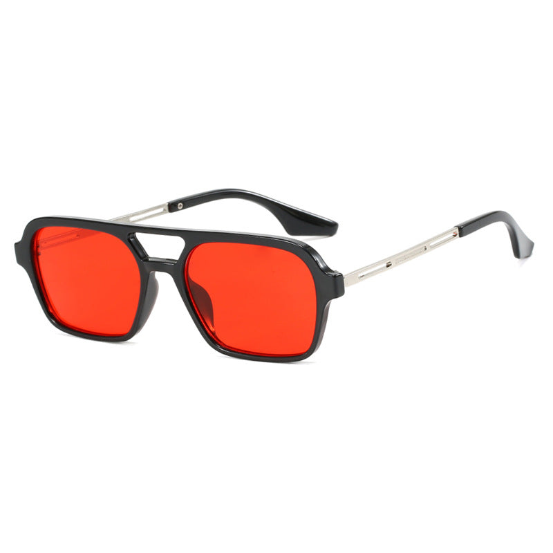 Pilot Double Beam Sunglasses – Retro Box Frame Internet Celebrity Style