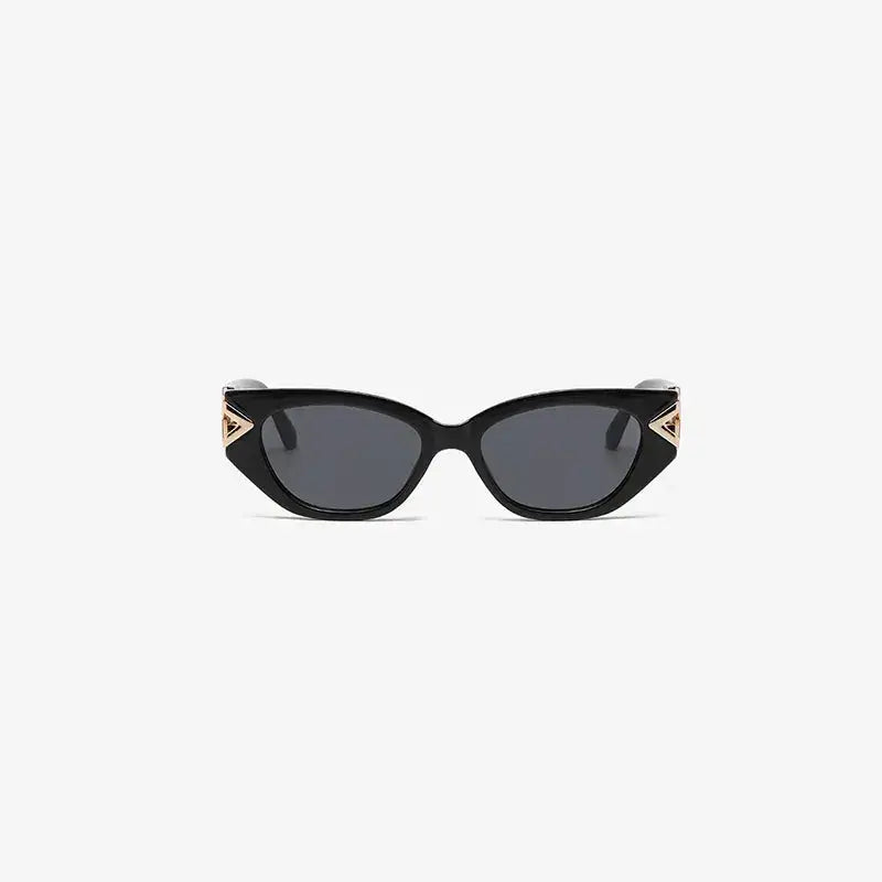 Polycarbonate Frame Cat-Eye Sunglasses with black frame and dark lenses, stylish UV protection eyewear.