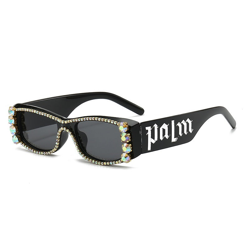 SquintProof Letter Studded Diamond Oval Sunglasses | UV400 | 5 Colors | Women