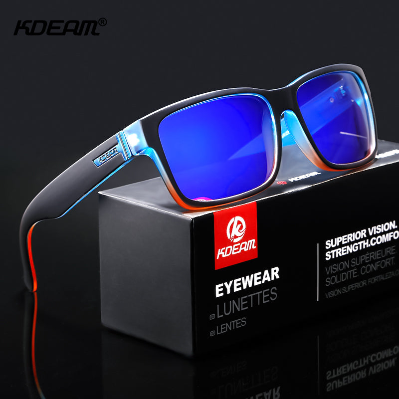 SquintProof Sport Polarized Square Sunglasses | UV400 | 11 Colors | Men | Includes Box