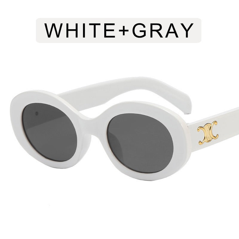 Retro Oval Macaron Sunglasses – Small Frame Fashion Trend Style