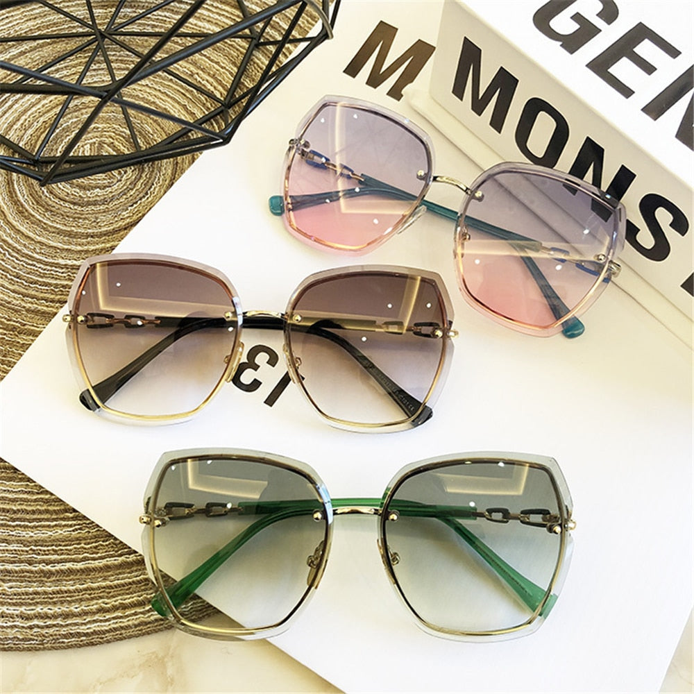 SquintProof Rimless Square Polarized Sunglasses | UV400 | Unisex