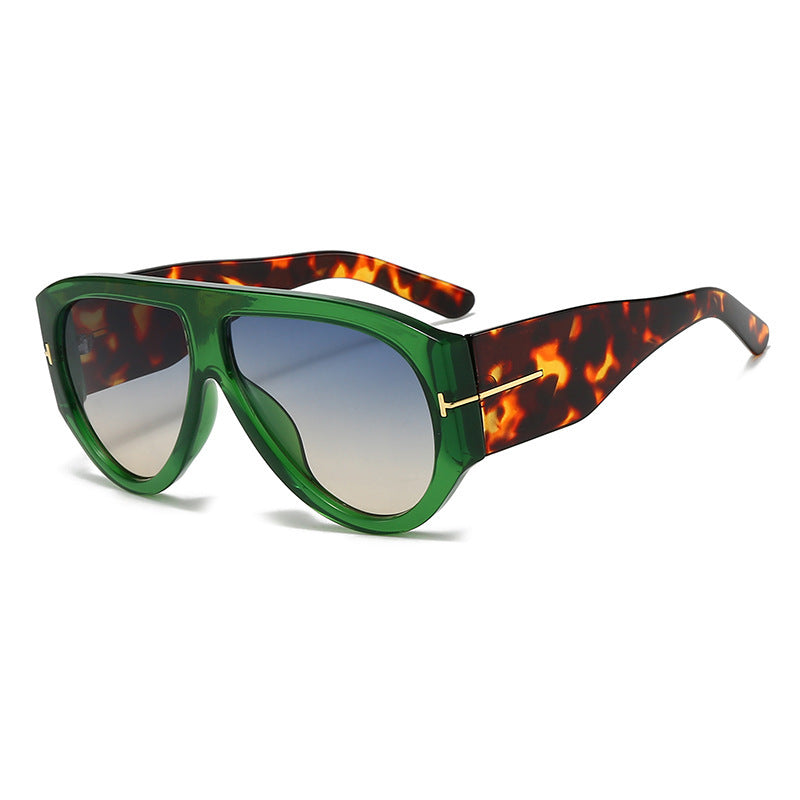T-Shaped Large Frame Pilot Sunglasses – Punk & Futuristic Women's Style