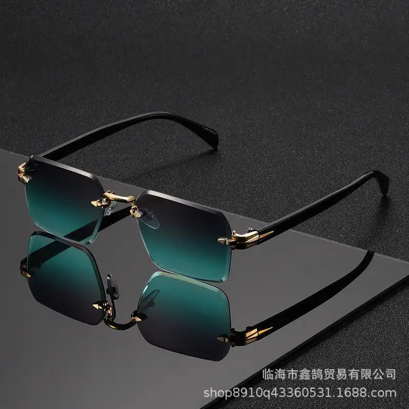SquintProof SquintProof Gold Frame Rimless Sunglasses - | UV400 Sunglasses