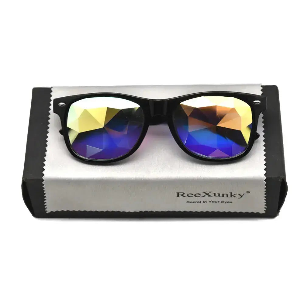 SquintProof SquintProof EDM Prism Party Sunglasses — Light Diffraction Rave Festival Square Frame Unisex - | UV400 Sunglasses