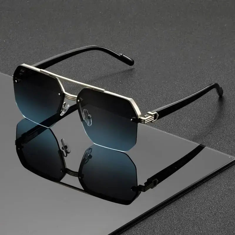 SquintProof SquintProof Double Bridge Retro Sunglasses — UV400 Unisex Metal Frame Gift-Ready Eyewear - | UV400 Sunglasses