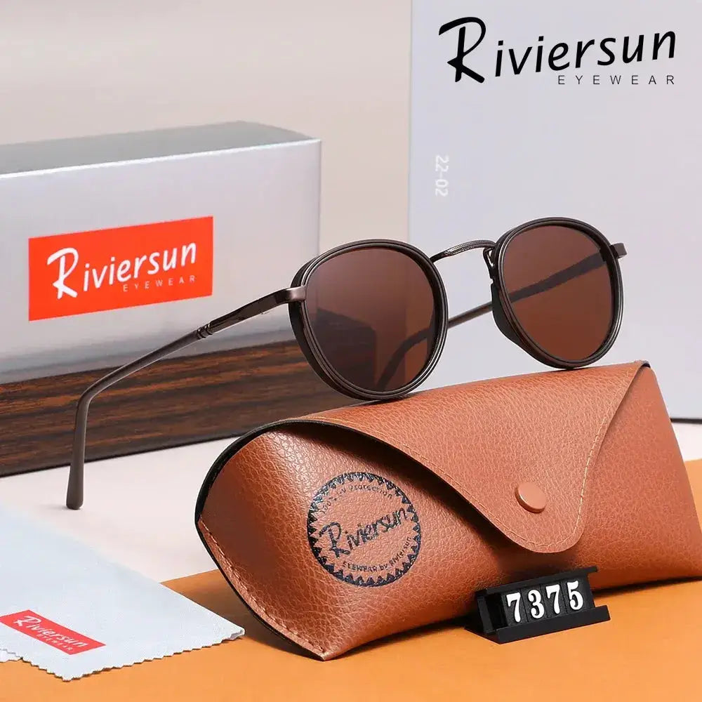 SquintProof SquintProof Round Polarized Sunglasses — Luxury Vintage UV400 Unisex Driving Eyewear - Brown | UV400 Sunglasses