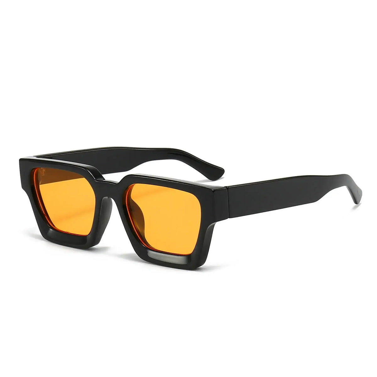 SquintProof SquintProof Square Frame Luxury Sunglasses — Anti-Reflective UV400 Retro Unisex - Black Orange as show | UV400 Sunglasses