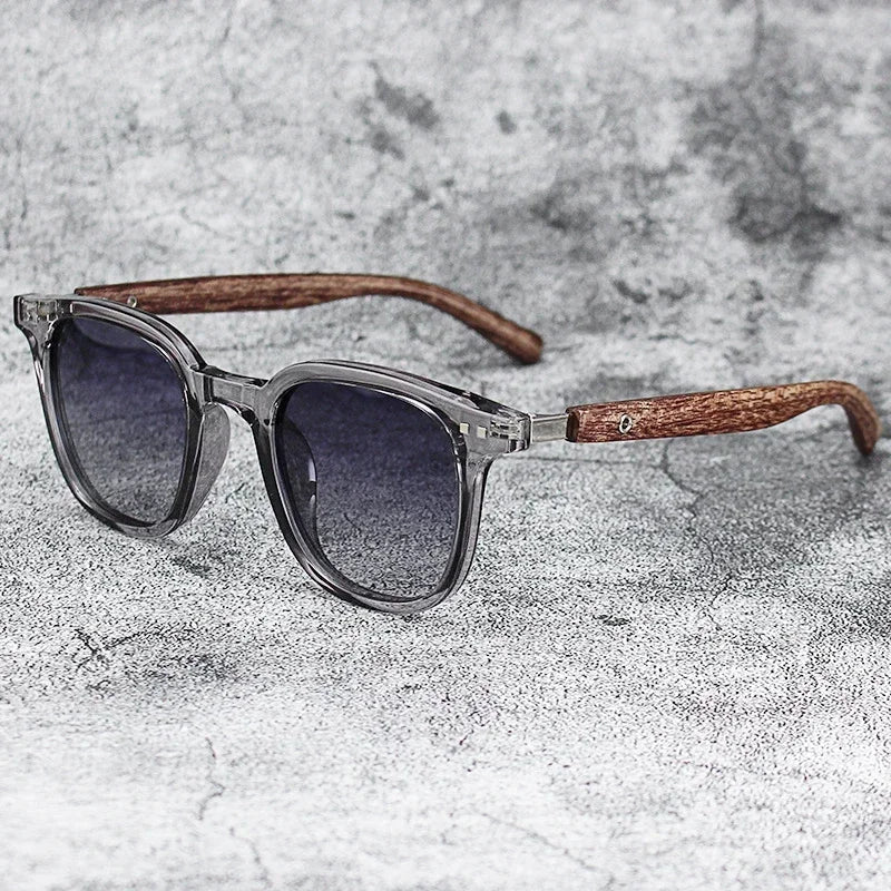 SquintProof Retro Wood Grain Polarized Sunglasses — UV400 SquintProof