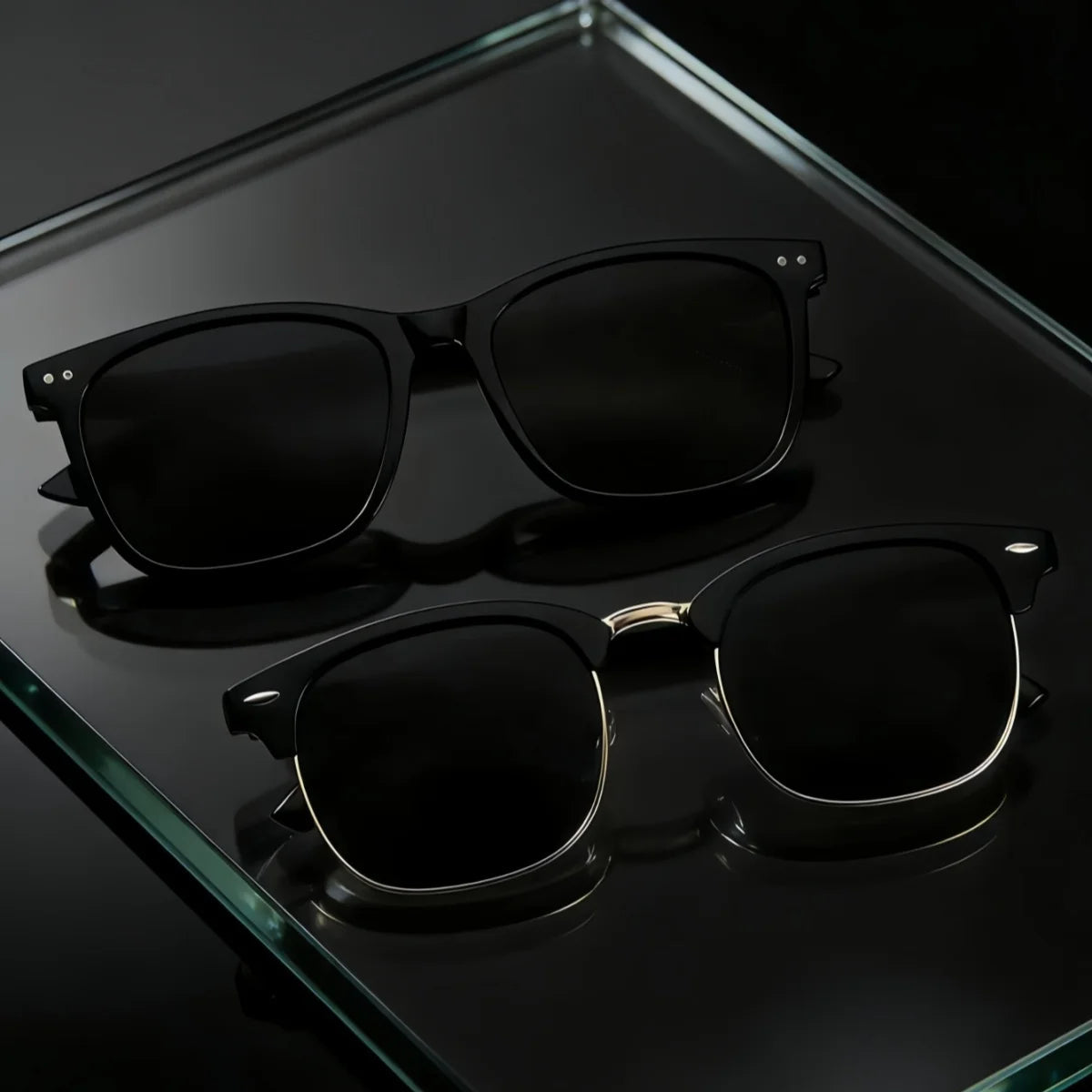 2pcs Fashion Sunglasses Glasses European and American Retro Unisex Classic Y2K Trendy Versatile Sunscreen Lightweight Frame Sung SquintProof