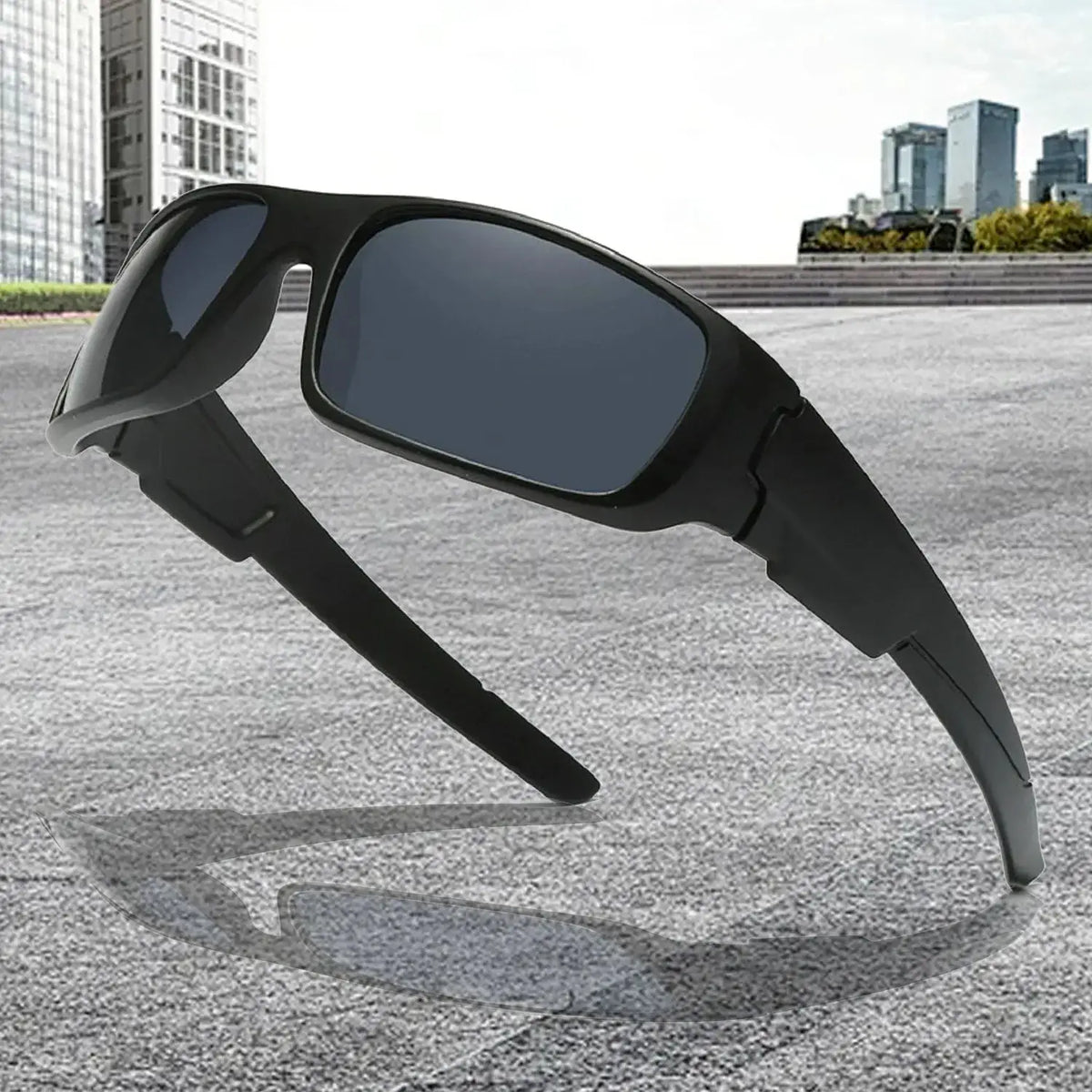 SquintProof SquintProof Polarized Wrap-Around Rectangle Sunglasses — Unisex UV400 - | UV400 Sunglasses