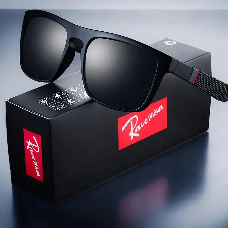 SquintProof SquintProof Vintage Polarized Rectangle Sunglasses — Unisex UV400 - black polarized | UV400 Sunglasses