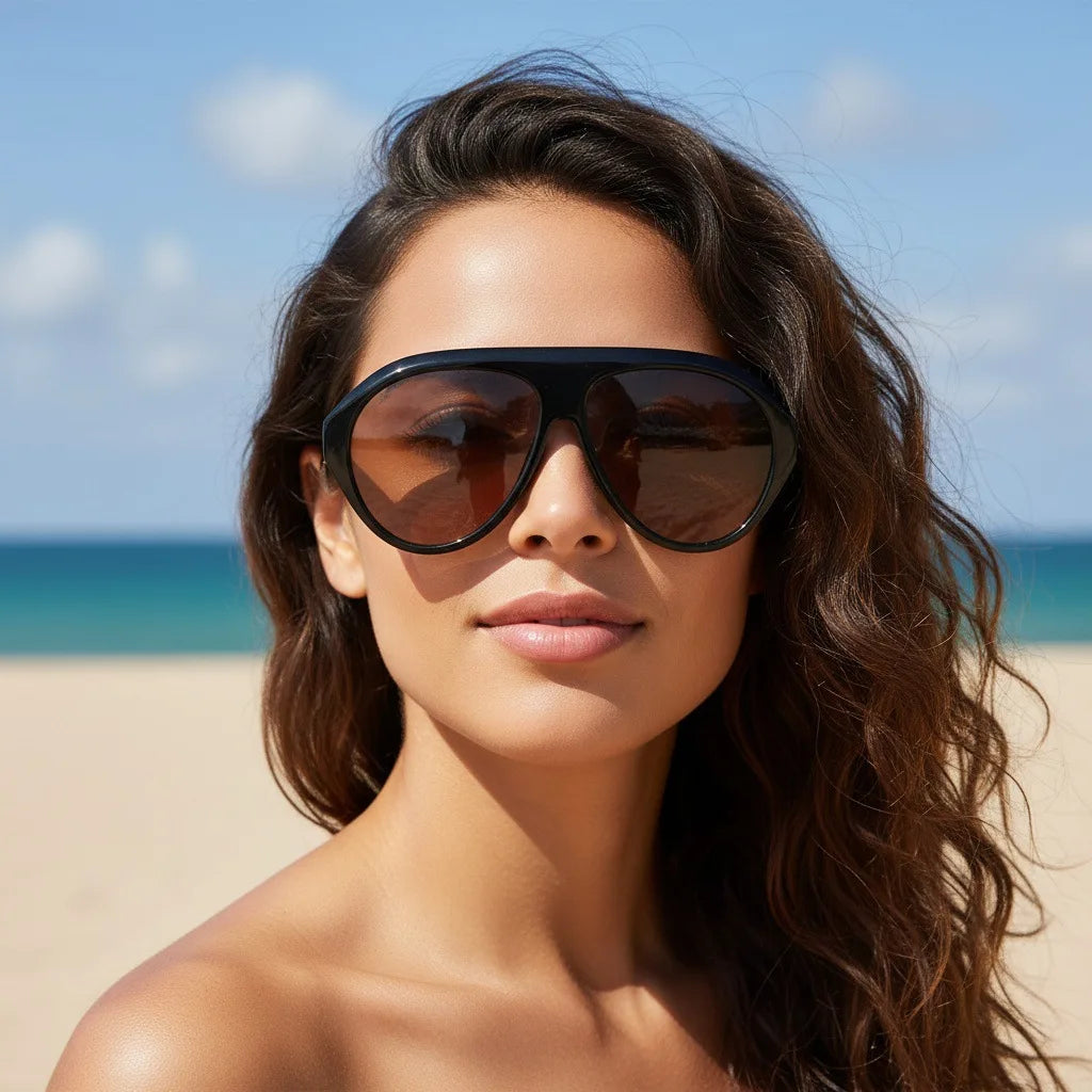 SquintProof Retro Oversized Oval Sunglasses — UV400 SquintProof