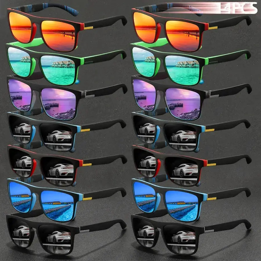 SquintProof SquintProof Vintage Square Sunglasses 14-Pack — UV400 Bulk Assorted Colorways - | UV400 Sunglasses