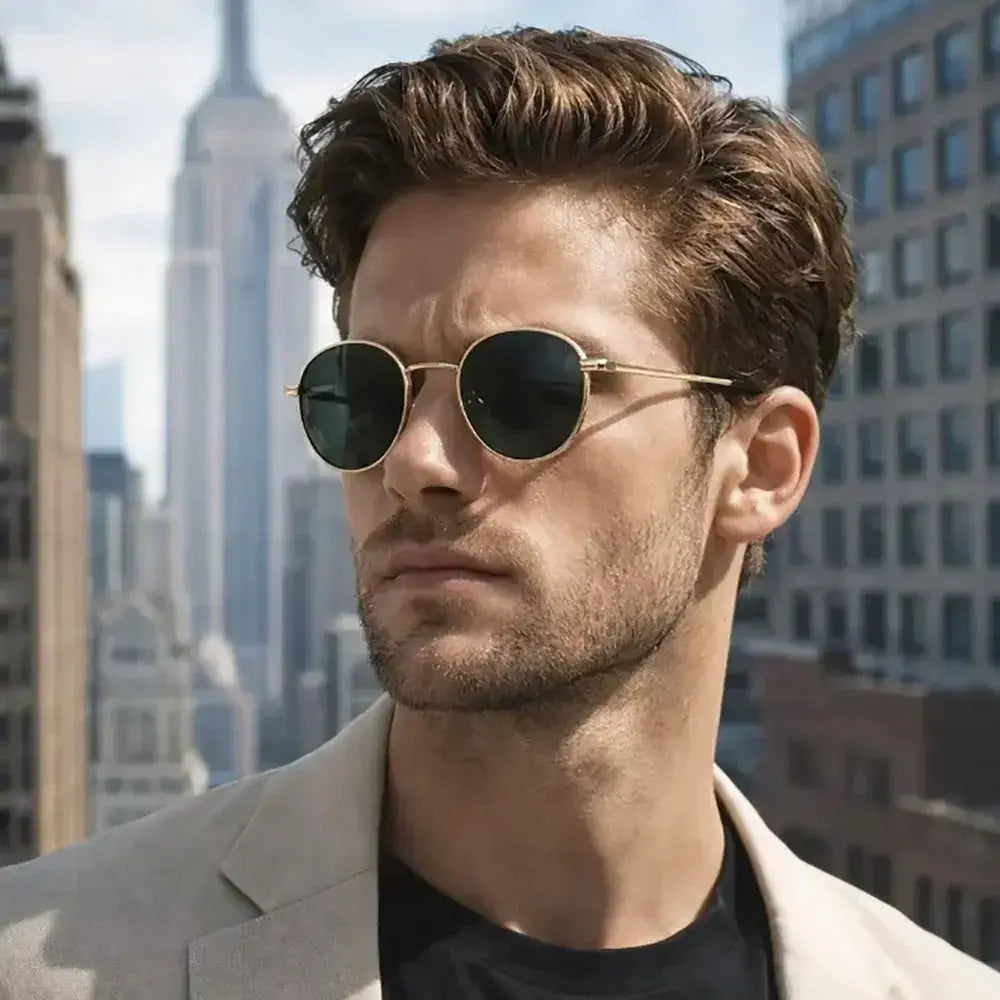 SquintProof SquintProof Classic Round Metal Sunglasses — Mirror UV Protection Lightweight Unisex - | UV400 Sunglasses
