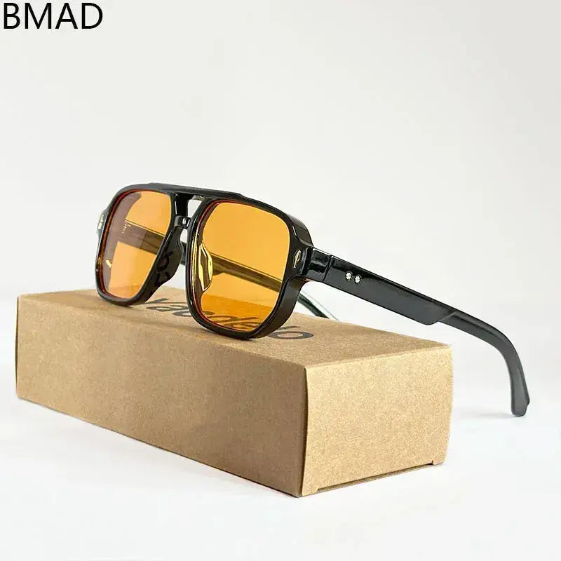 SquintProof SquintProof Vintage Square Sunglasses — Men's Premium UV400 - | UV400 Sunglasses