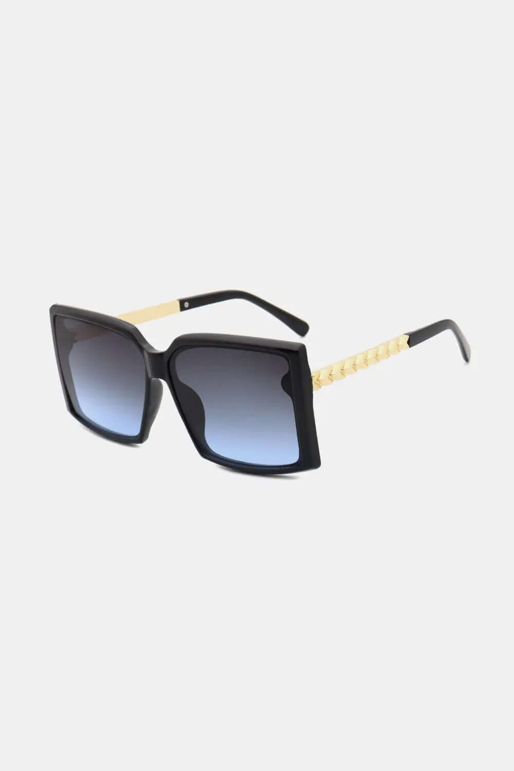 Stylish Polycarbonate Frame Square Sunglasses with a unique design and gradient lenses.