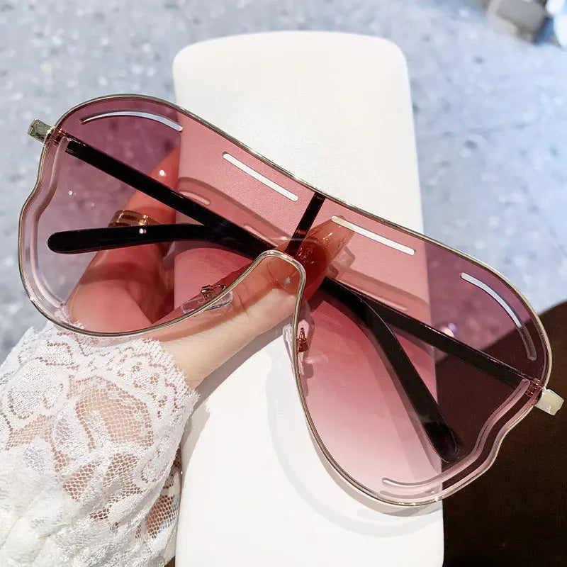 SquintProof SquintProof Gold Frame Influencer Sunglasses - Gold Frame Purplish Red | UV400 Sunglasses