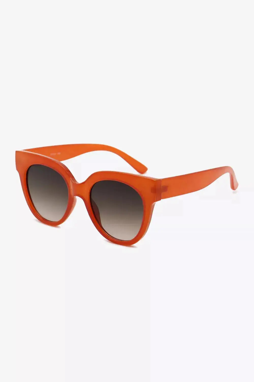 UV400 Polycarbonate Round Sunglasses in vibrant orange color with gradient lenses